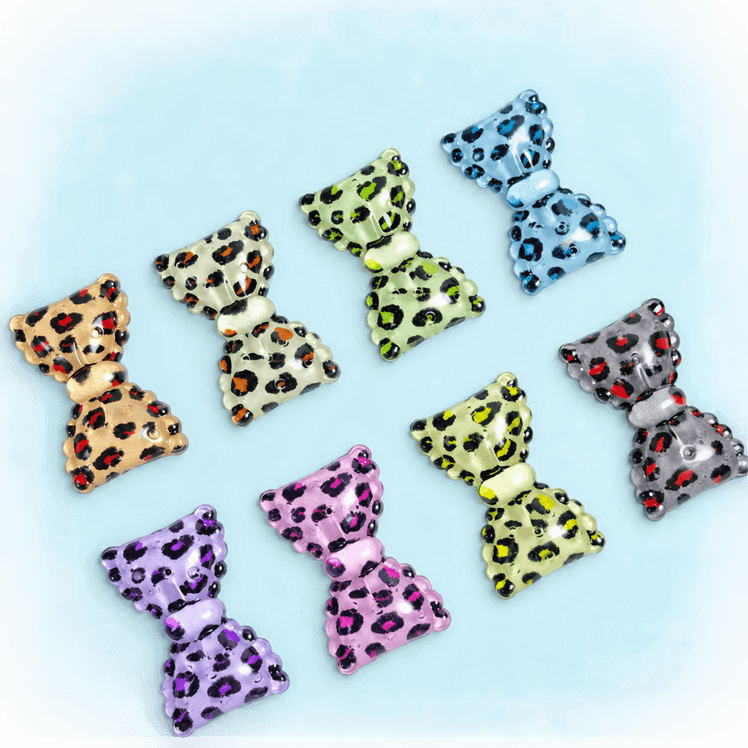 Leopard Print Resin Bow Craft Cabochons assortment, product code RW26829