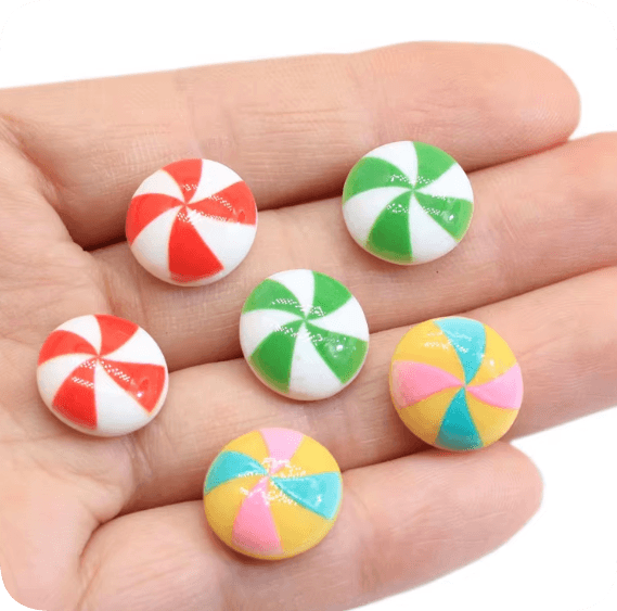 Swirl Candy Resin Flatback Cabochons assortment, product code RW3465
