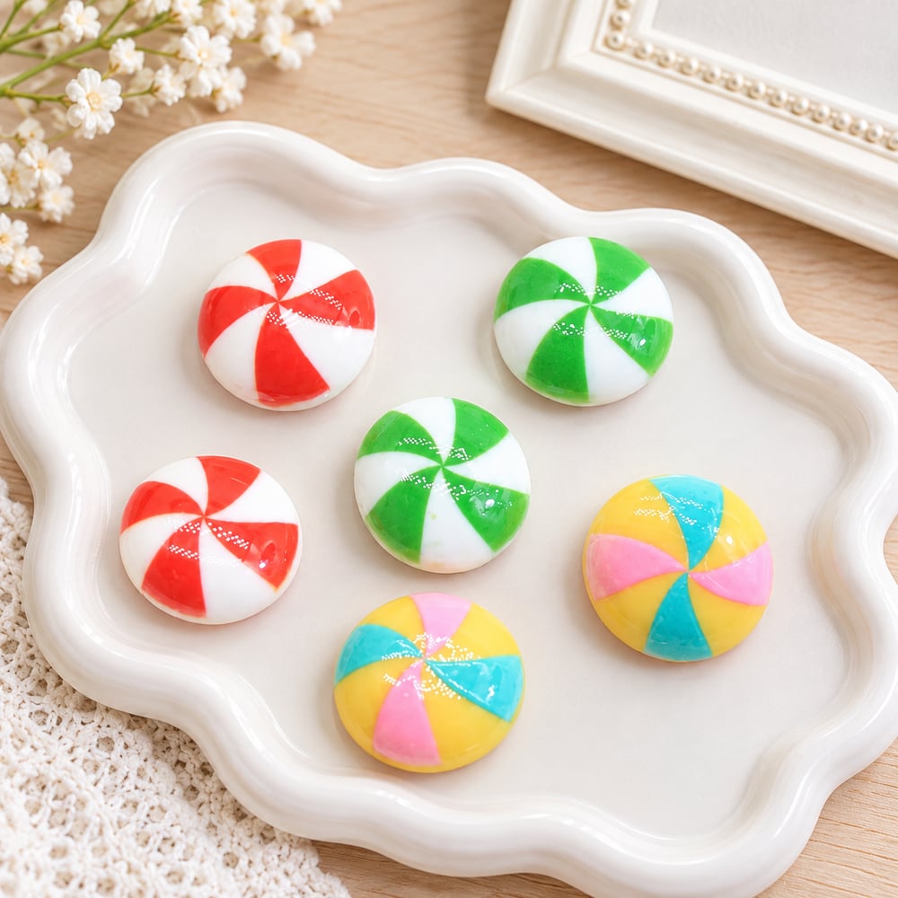 Swirl Candy Resin Flatback Cabochons styled scene illustration, product code RW3465 thumbnail