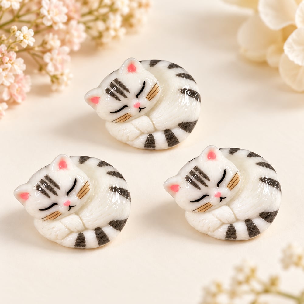 Sleeping Cat Resin Miniature Figurines styled detail illustration, product code RW26857 thumbnail