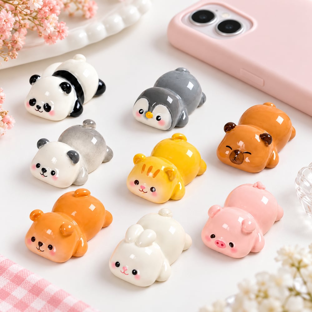 Lying Animal Resin Miniatures: Panda, Cat, Pig & More styled scene illustration, product code RW26858 thumbnail