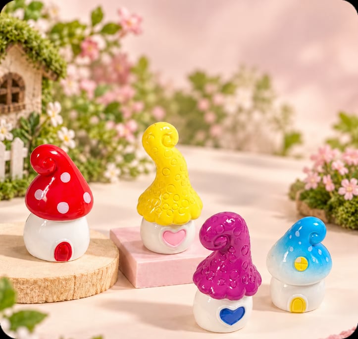 Miniature Mushroom House Resin Figurines assortment, product code RW26859