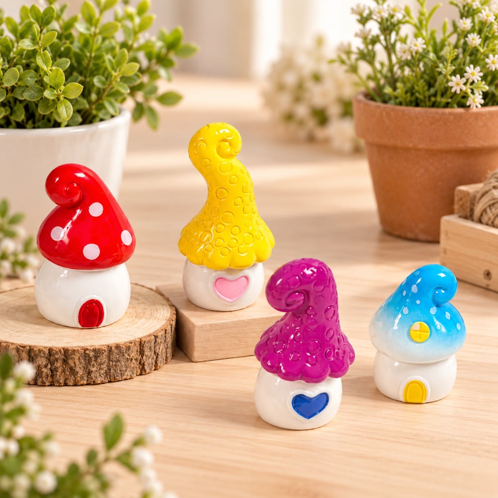 Miniature Mushroom House Resin Figurines styled scene illustration, product code RW26859 thumbnail