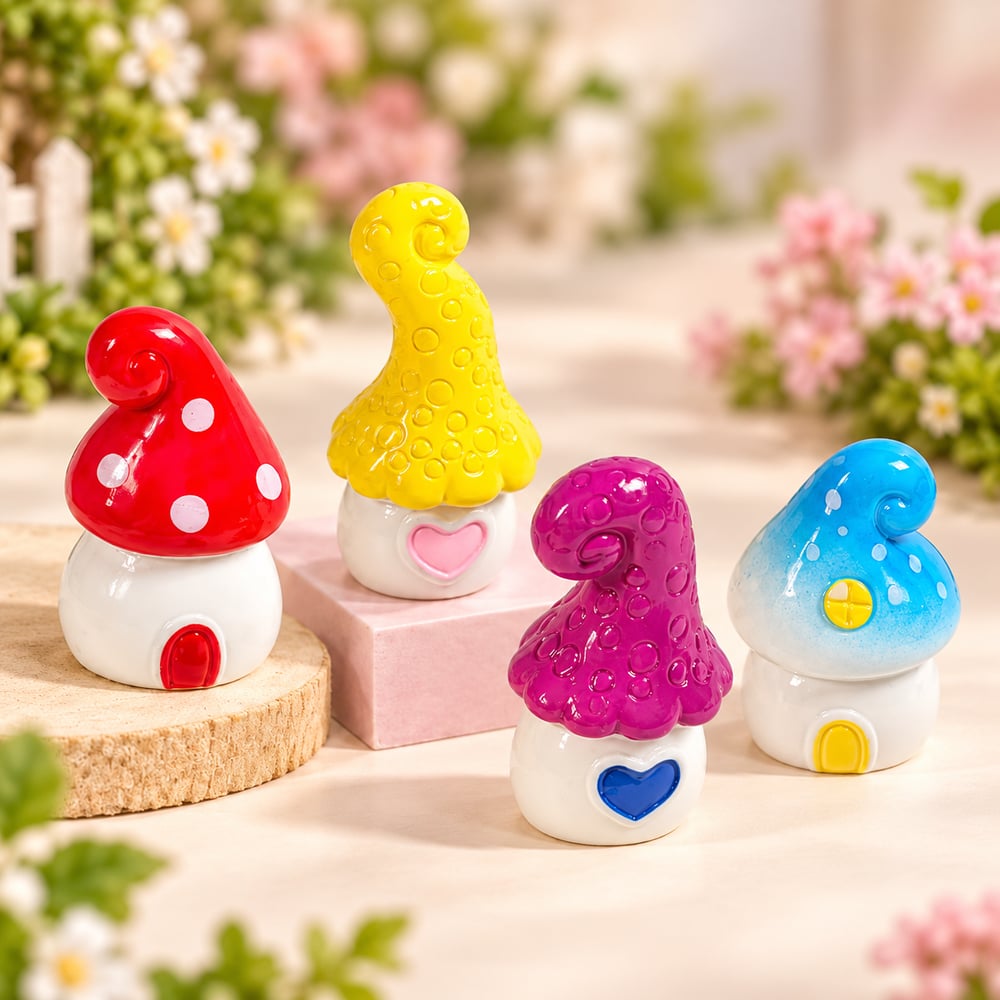 Miniature Mushroom House Resin Figurines styled detail illustration, product code RW26859 thumbnail