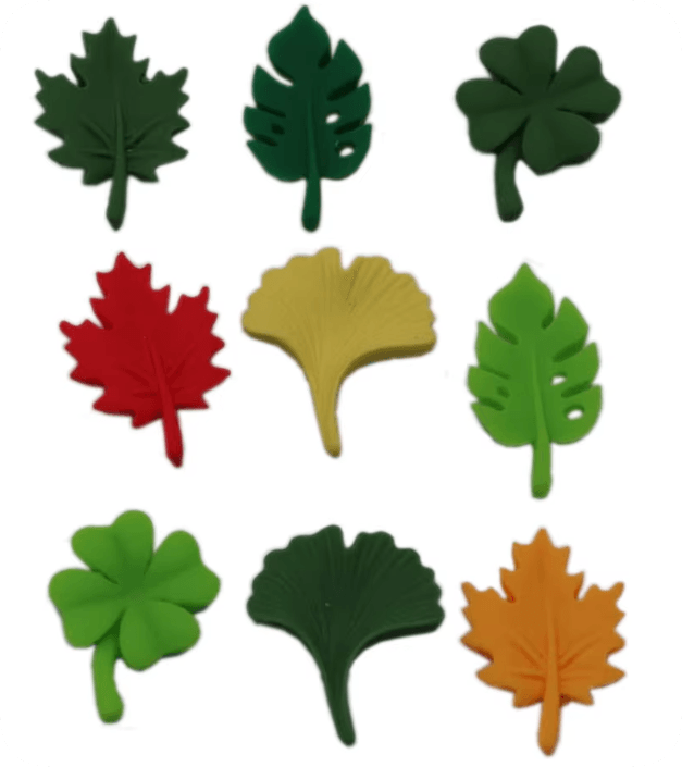 Mixed Resin Leaf Flatbacks for Slime and DIY Crafts assortment, product code RW3628