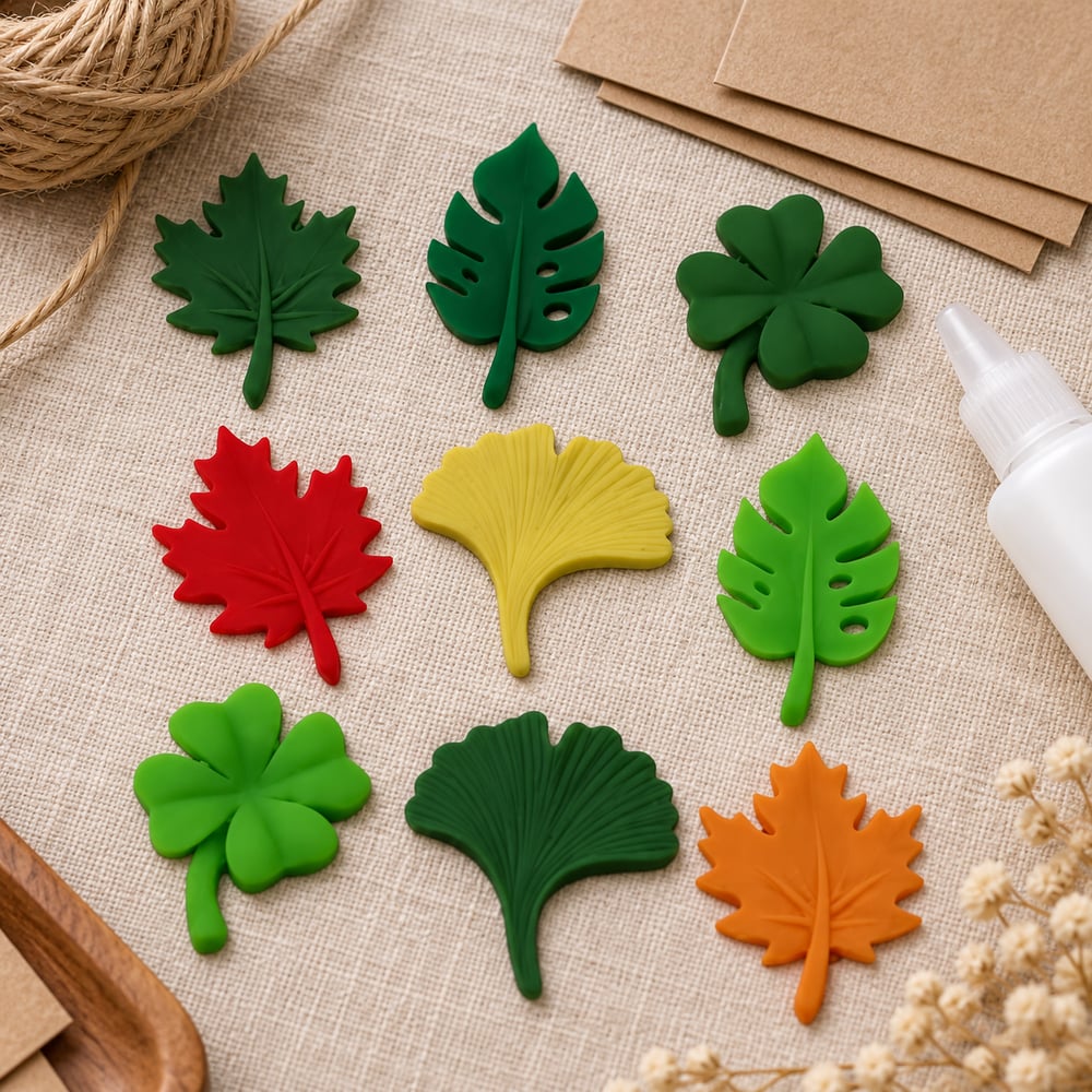 Mixed Resin Leaf Flatbacks for Slime & DIY Crafts styled scene illustration, product code RW3628 thumbnail