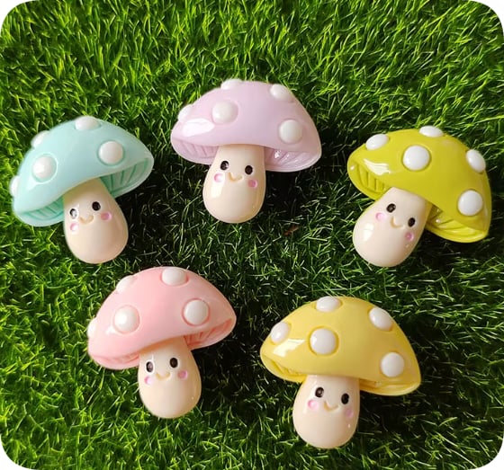 Pastel Mushroom Resin Cabochons assortment, product code RW21765