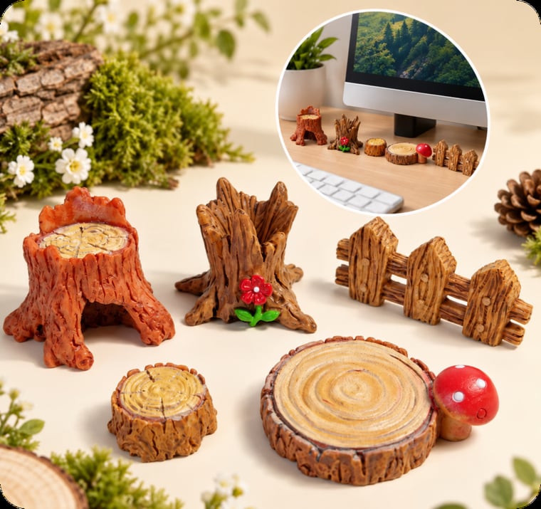 Tree Stump Woodland Resin Miniatures assortment, product code RW26810