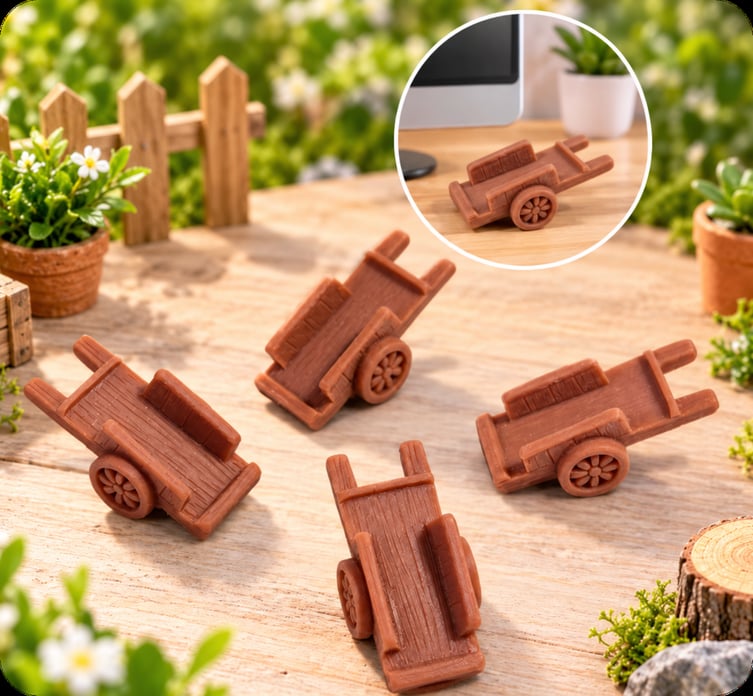 Wood-Grain Handcart Resin Miniatures assortment, product code RW26815