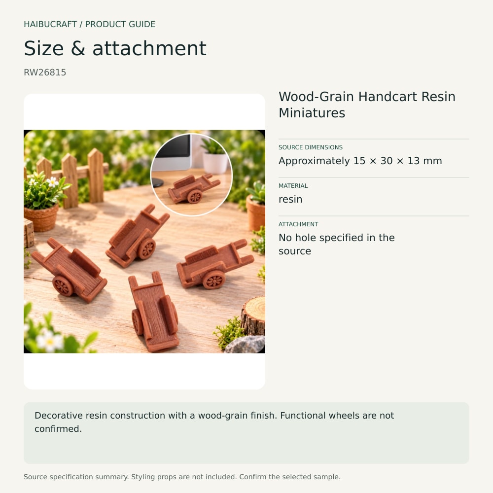 Wood-Grain Handcart Resin Miniatures source specification summary, product code RW26815 thumbnail