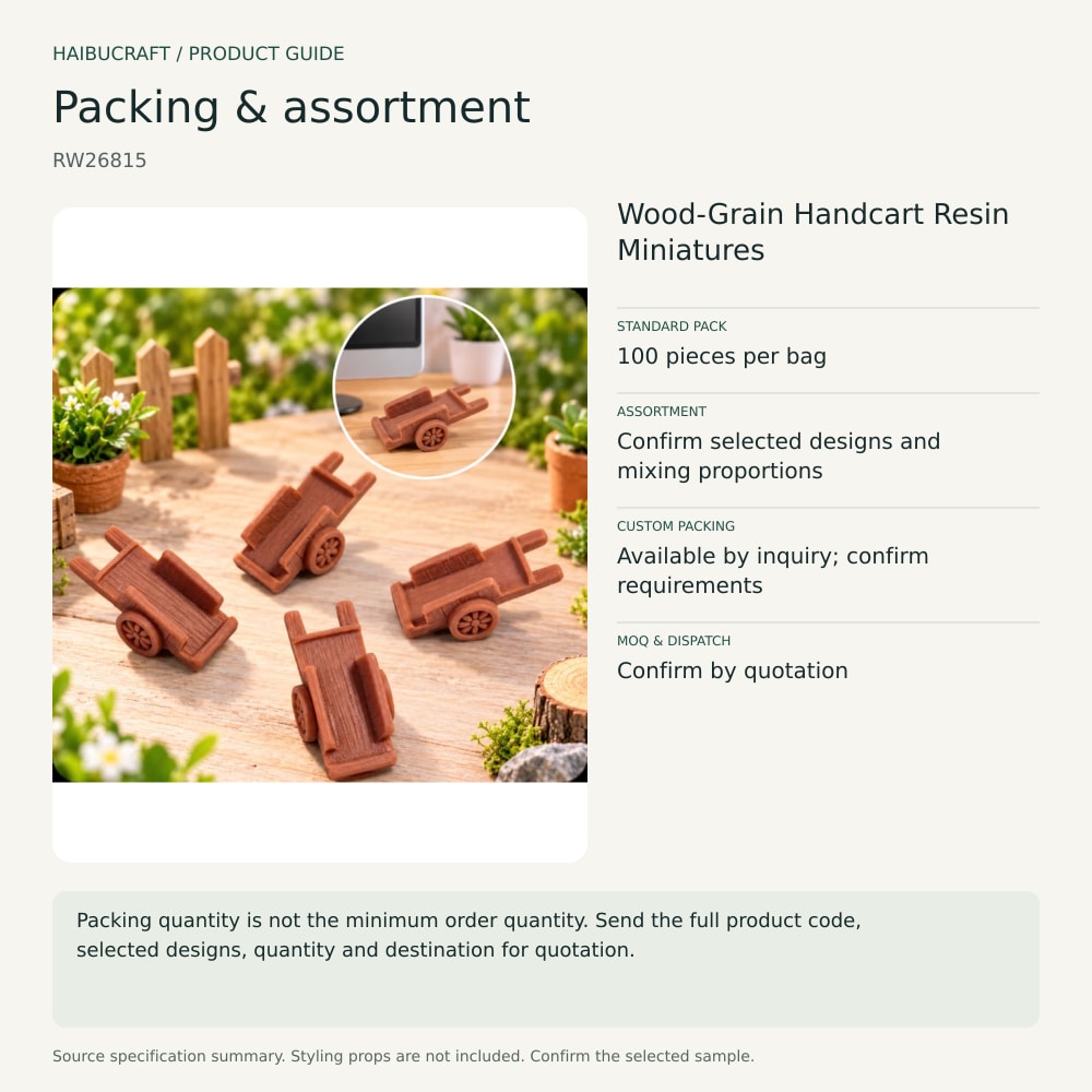 Wood-Grain Handcart Resin Miniatures packing and order brief, product code RW26815 thumbnail