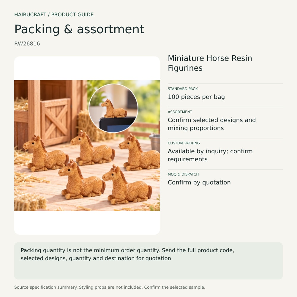 Miniature Horse Resin Figurines packing and order brief, product code RW26816 thumbnail