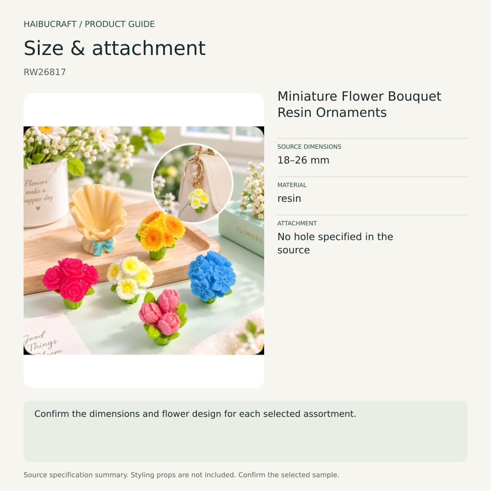 Miniature Flower Bouquet Resin Ornaments source specification summary, product code RW26817 thumbnail