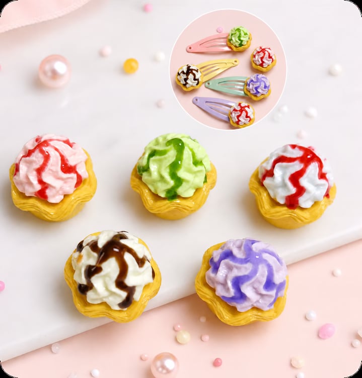 Mini Cupcake Resin Cabochons assortment, product code RW0024876
