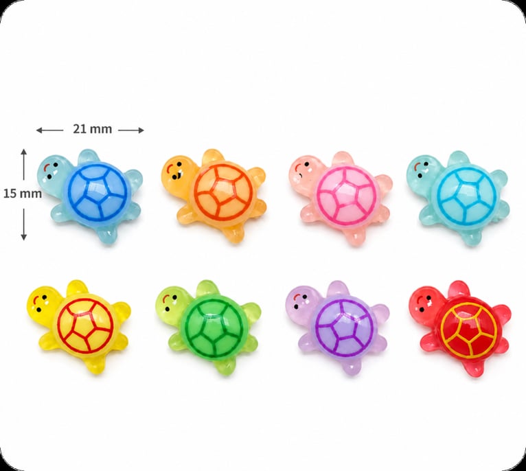 Colorful Luminous Sea Turtle Resin Cabochons assortment, product code RW0026057-1