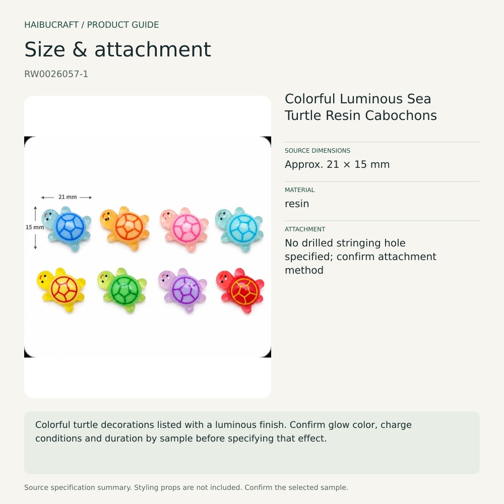 Colorful Luminous Sea Turtle Resin Cabochons source specification summary, product code RW0026057-1 thumbnail