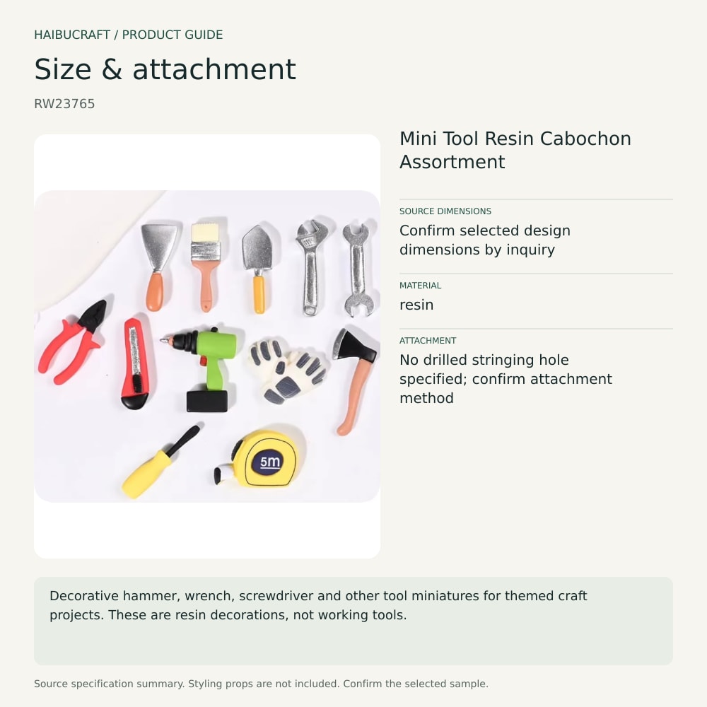 Mini Tool Resin Cabochon Assortment source specification summary, product code RW23765 thumbnail
