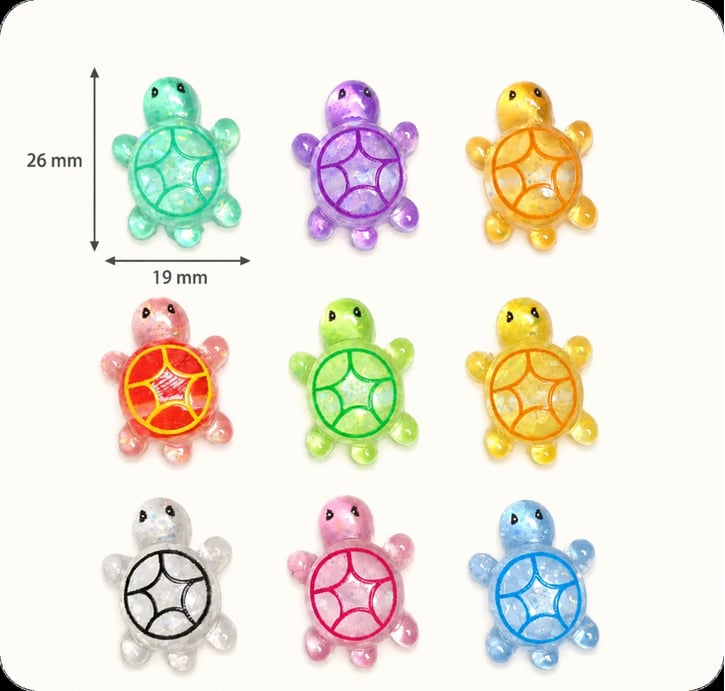 Glitter Sea Turtle Resin Cabochons assortment, product code RW26057-2