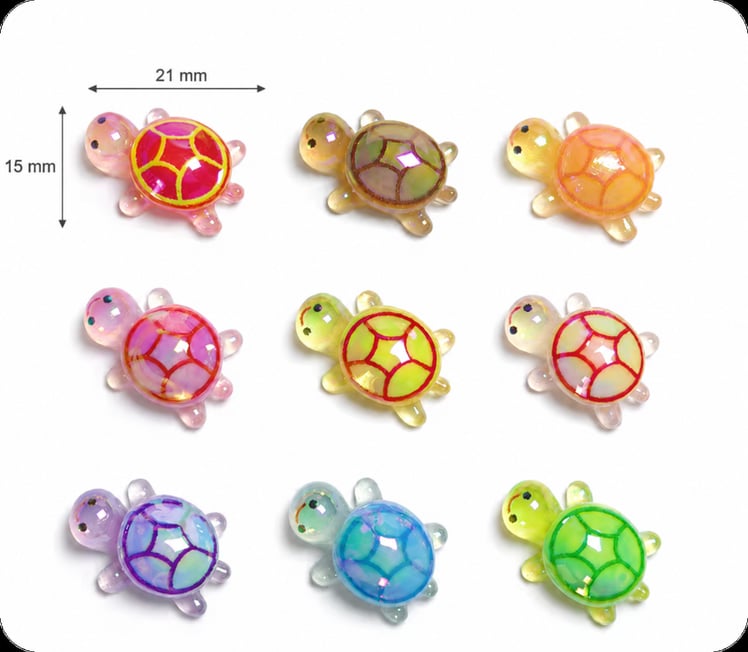 Iridescent Sea Turtle Resin Cabochons assortment, product code RW26057