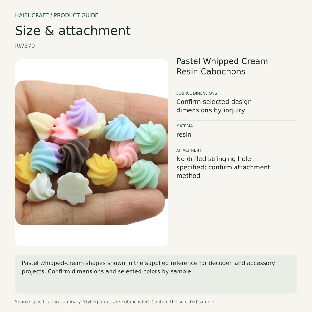 Wholesale Pastel Whipped Cream Resin Cabochons for Slime, Scrapbooking and DIY Decoration source specification summary, product code RW370 thumbnail