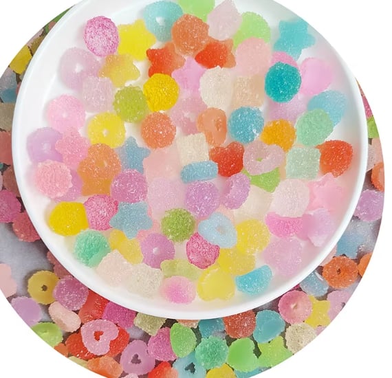 Mixed Candy-Style Resin Flatback Charms assortment, product code RW717