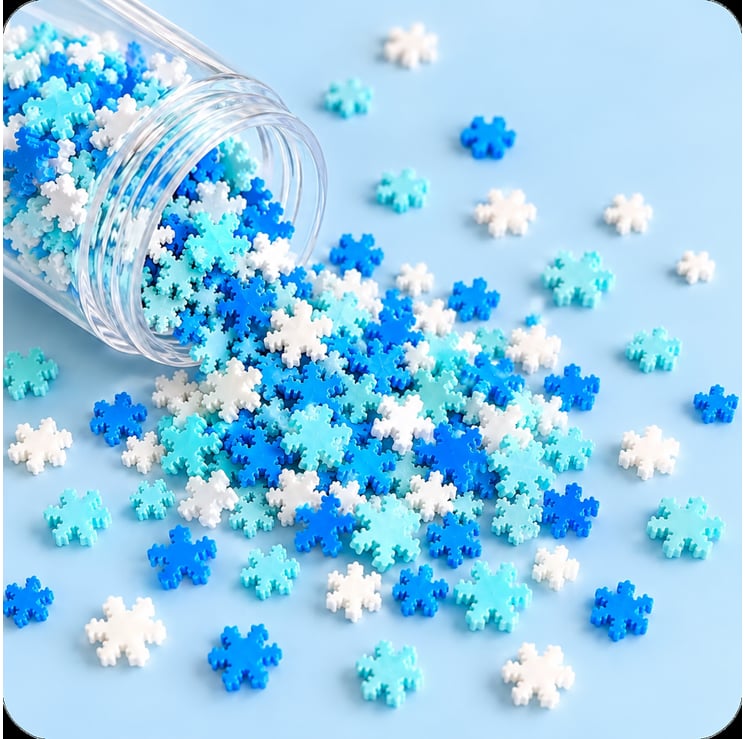 Blue Snowflake Polymer Clay Slices assortment, product code YX037