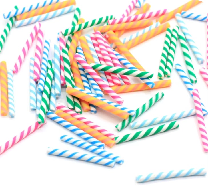 20mm Striped Polymer Clay Candy Sticks assortment, product code YX182