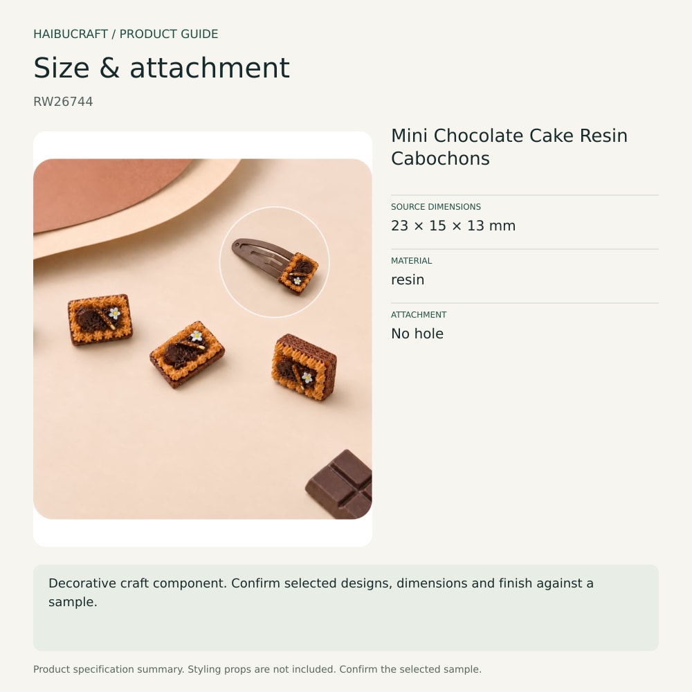Mini Chocolate Cake Resin Cabochons source specification summary, product code RW26744 thumbnail