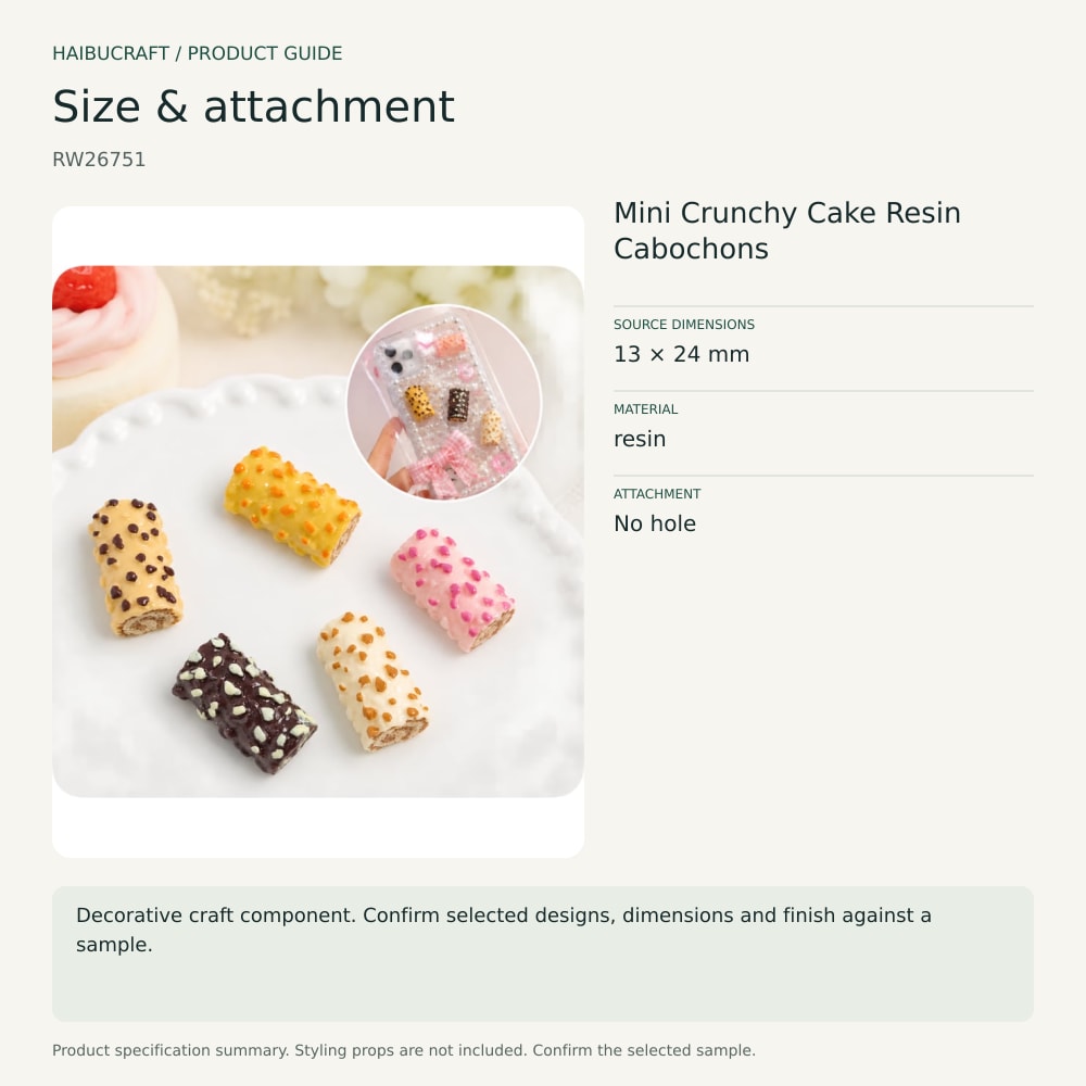 Mini Crunchy Cake Resin Cabochons source specification summary, product code RW26751 thumbnail