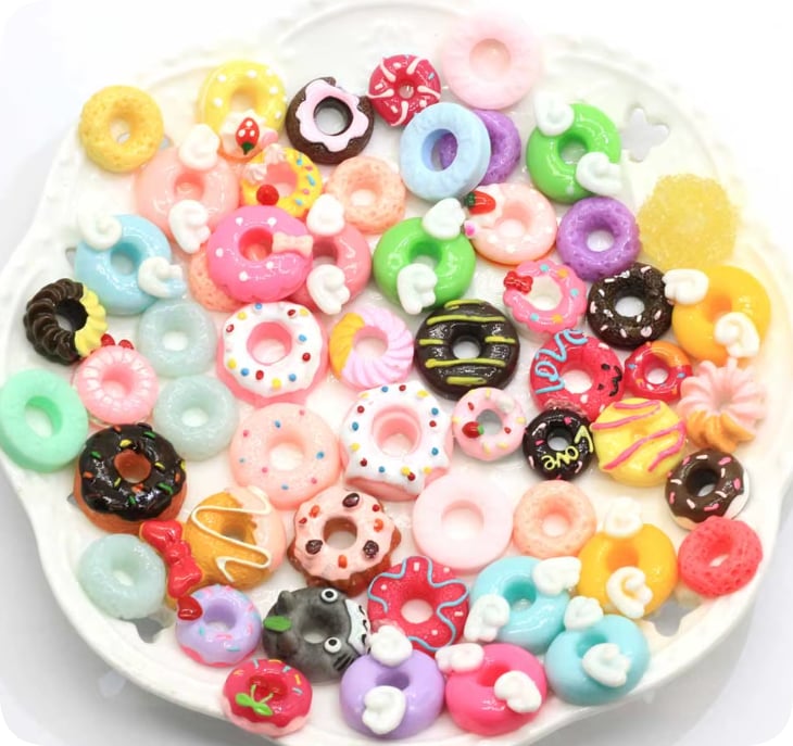Mixed Donut Resin Cabochons assortment, product code RW1602