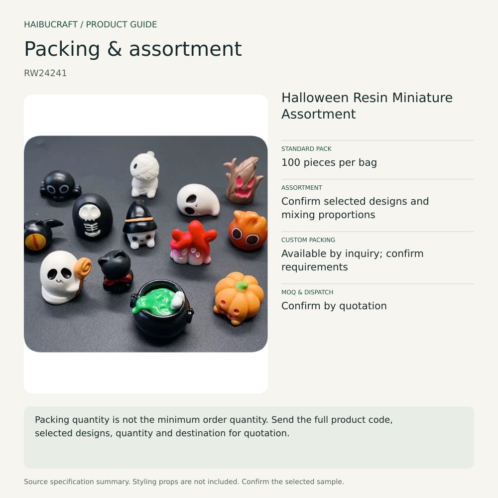Halloween Resin Miniature Assortment packing and order brief, product code RW24241 thumbnail