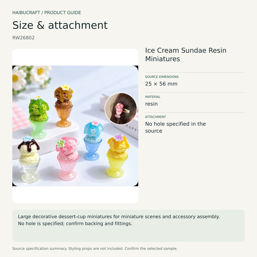 Ice Cream Sundae Resin Miniatures source specification summary, product code RW26802 thumbnail