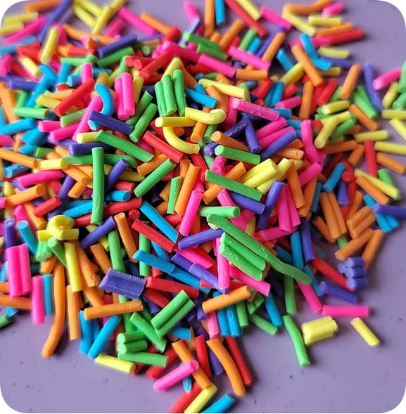 Colorful Rod Polymer Clay Sprinkles assortment, product code YX097-YX284