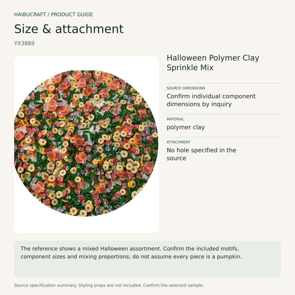 Halloween Polymer Clay Sprinkle Mix source specification summary, product code YX3889 thumbnail