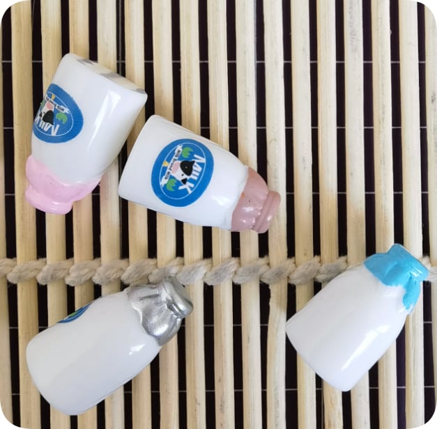 Miniature Milk Bottle Resin Charms assortment, product code RW25560