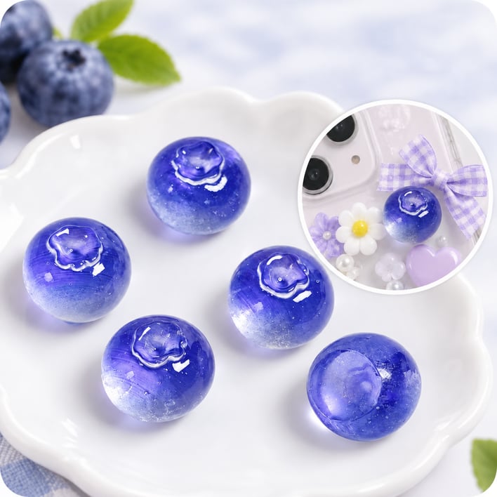 Mini Blueberry Resin Fruit Charms assortment, product code RW26797