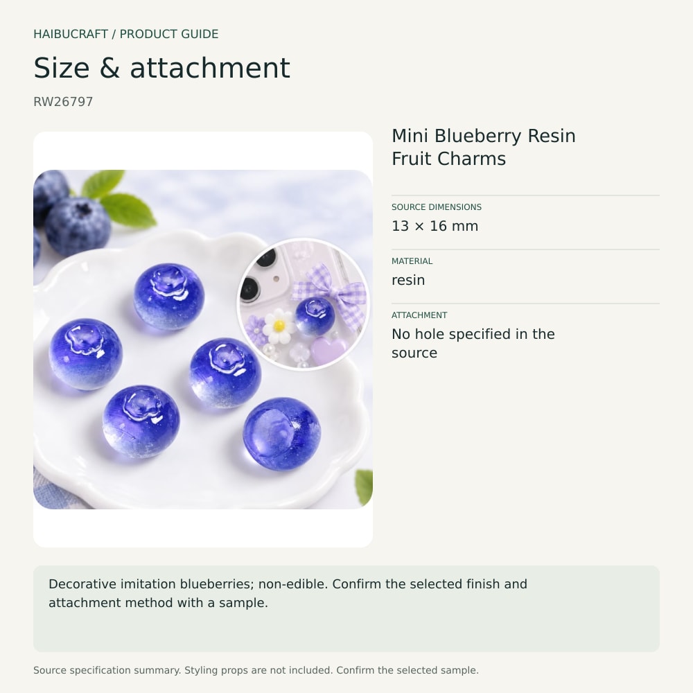 Mini Blueberry Resin Fruit Charms source specification summary, product code RW26797 thumbnail
