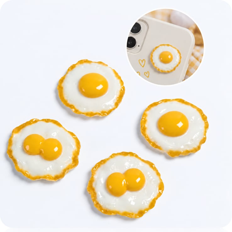 Mini Fried Egg Resin Cabochons assortment, product code RW26801