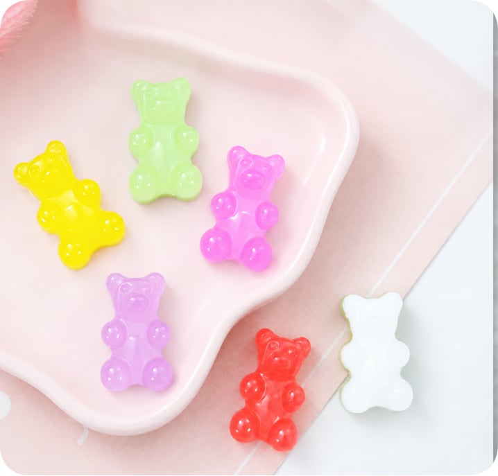 Small Colorful Gummy Bear Resin Cabochons assortment, product code RW002627