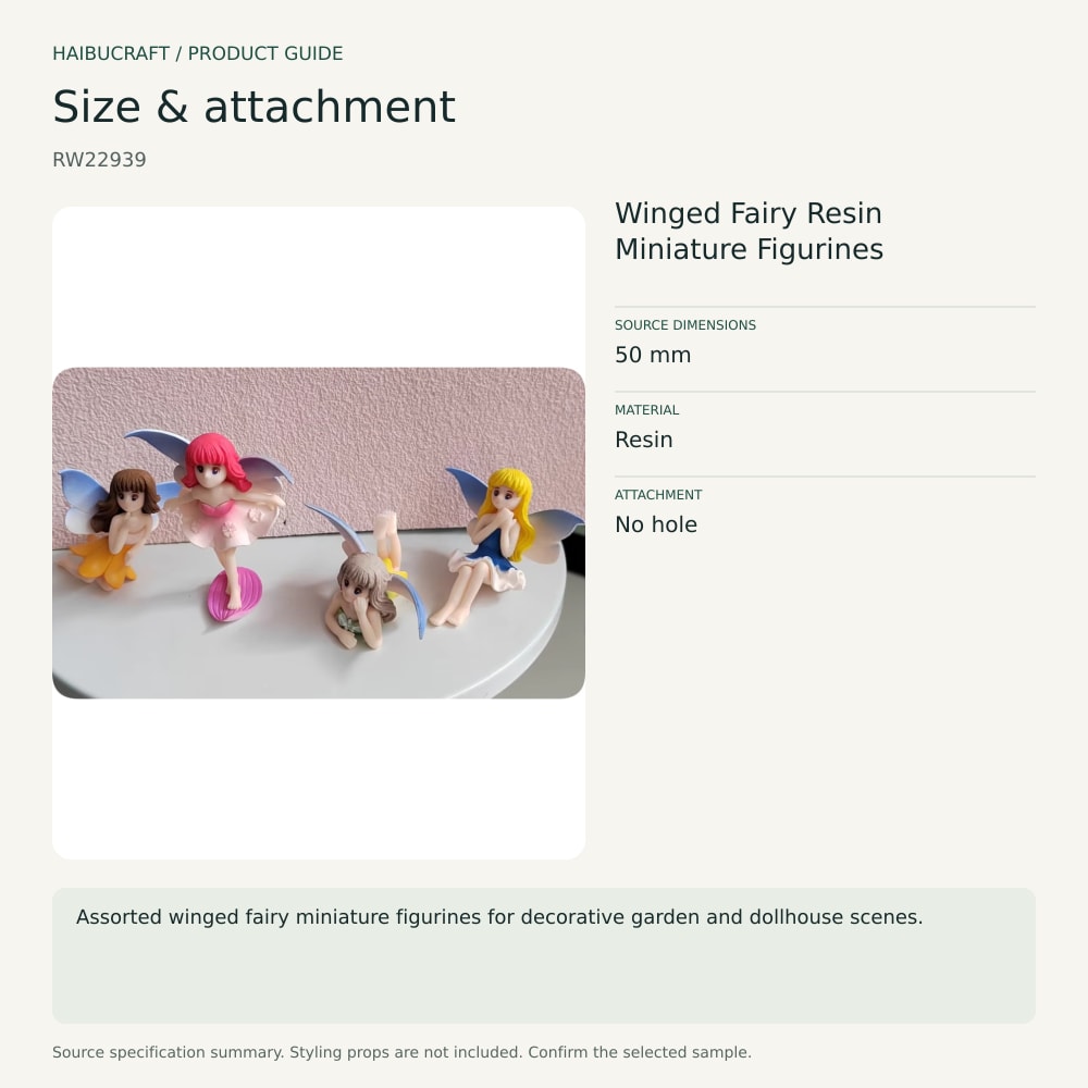 Winged Fairy Resin Miniature Figurines size and material guide, product code RW22939 thumbnail