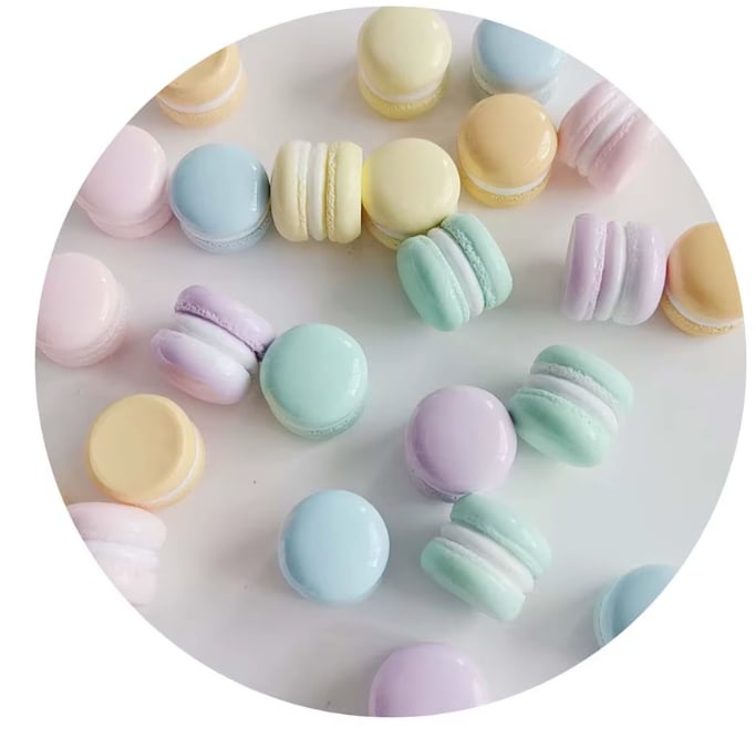 Pastel Macaron Resin Miniature Charms assortment, product code RW24765
