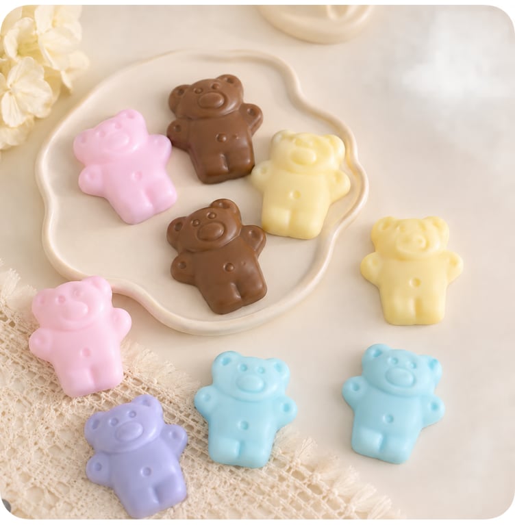 Pastel Teddy Bear Resin Cabochons assortment, product code RW4189