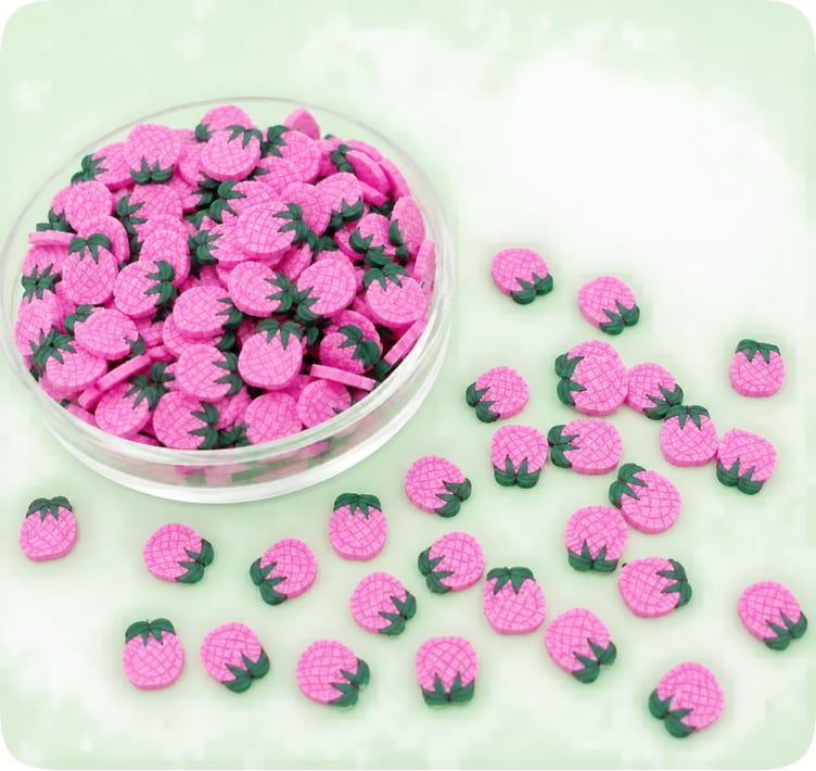 Pink Pineapple Polymer Clay Sprinkles assortment, product code YX221