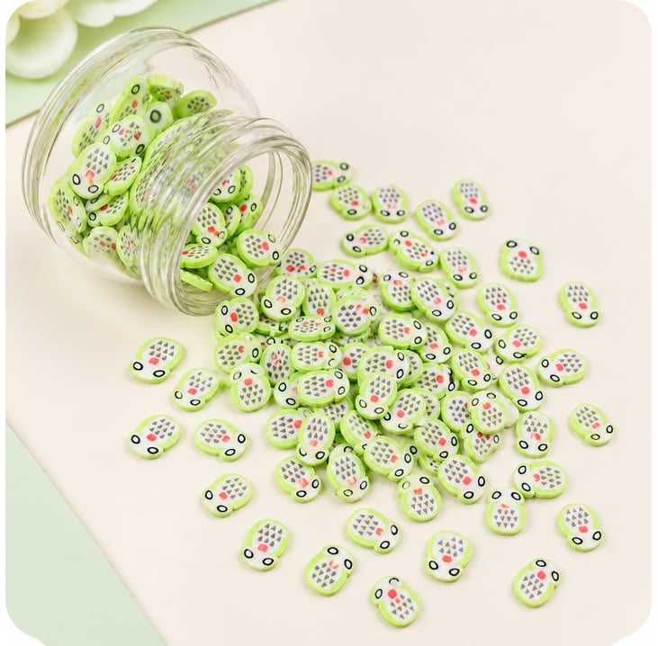 Green Oval Pattern Polymer Clay Sprinkles assortment, product code YX270