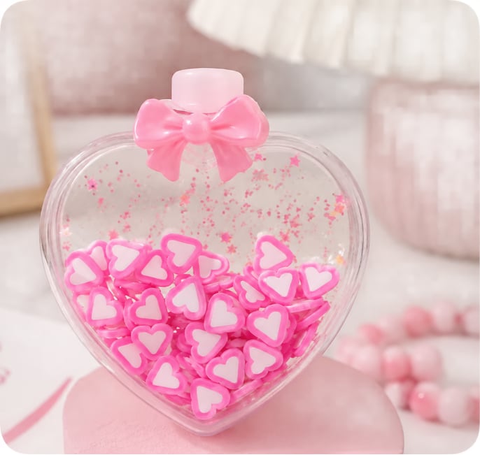 Pink Heart Polymer Clay Sprinkles assortment, product code YX286