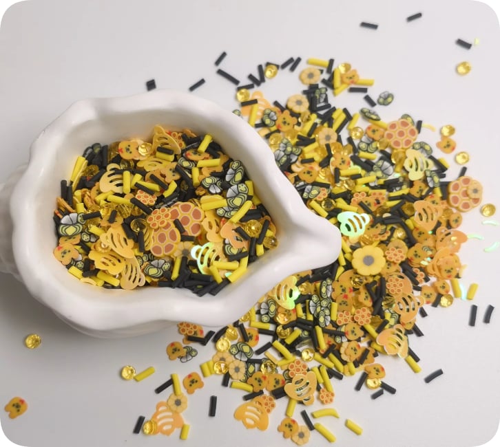 Bee and Honeycomb Polymer Clay Sprinkle Mix assortment, product code YX4042