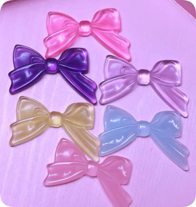 Transparent and Pastel Bow Flatback Assortment assortment, product code RW203-RW564-RW21165