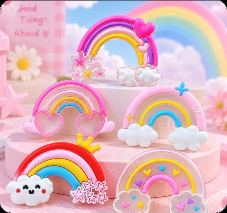 Layered Rainbow and Cloud Craft Charms assortment, product code RX327