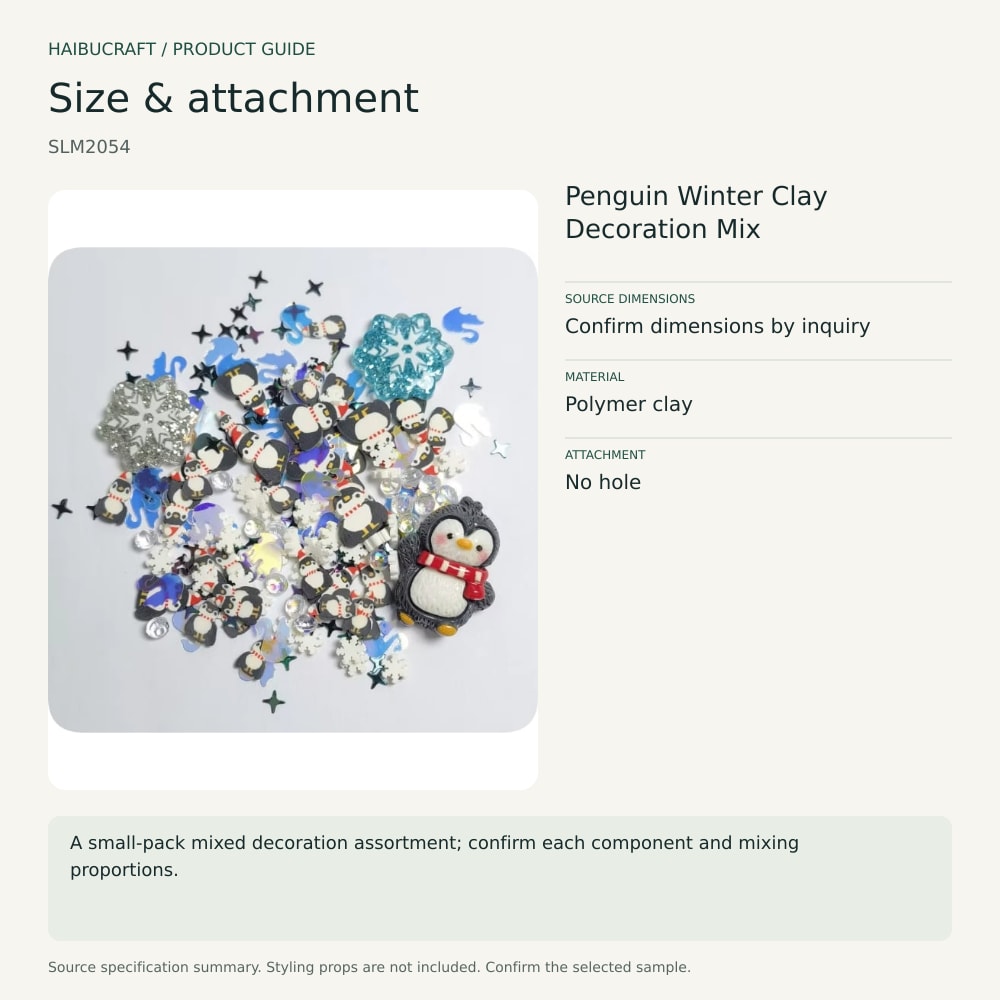 Penguin Winter Clay Decoration Mix source specification summary, product code SLM2054 thumbnail