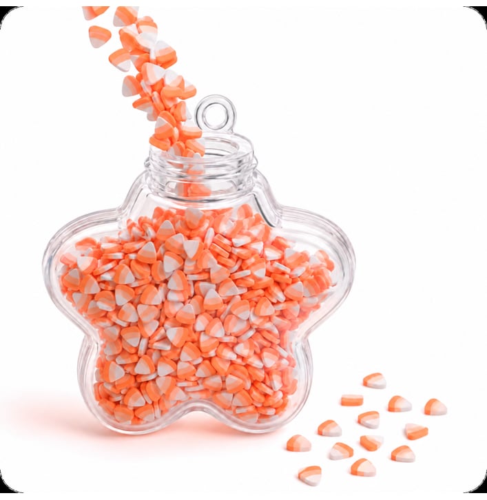 Orange and White Triangle Polymer Clay Sprinkles assortment, product code YX194